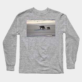 Silver Glow. Polar Bears at Sundown, Churchill, Canada Long Sleeve T-Shirt